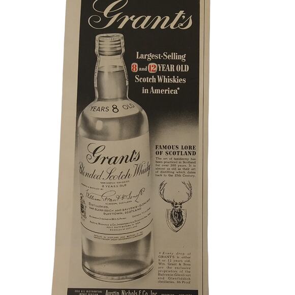 Grant's Blended Scotch Whisky - 1950 Original‎ Retro Vtg PRINT AD Ephemera - Picture 6 of 6